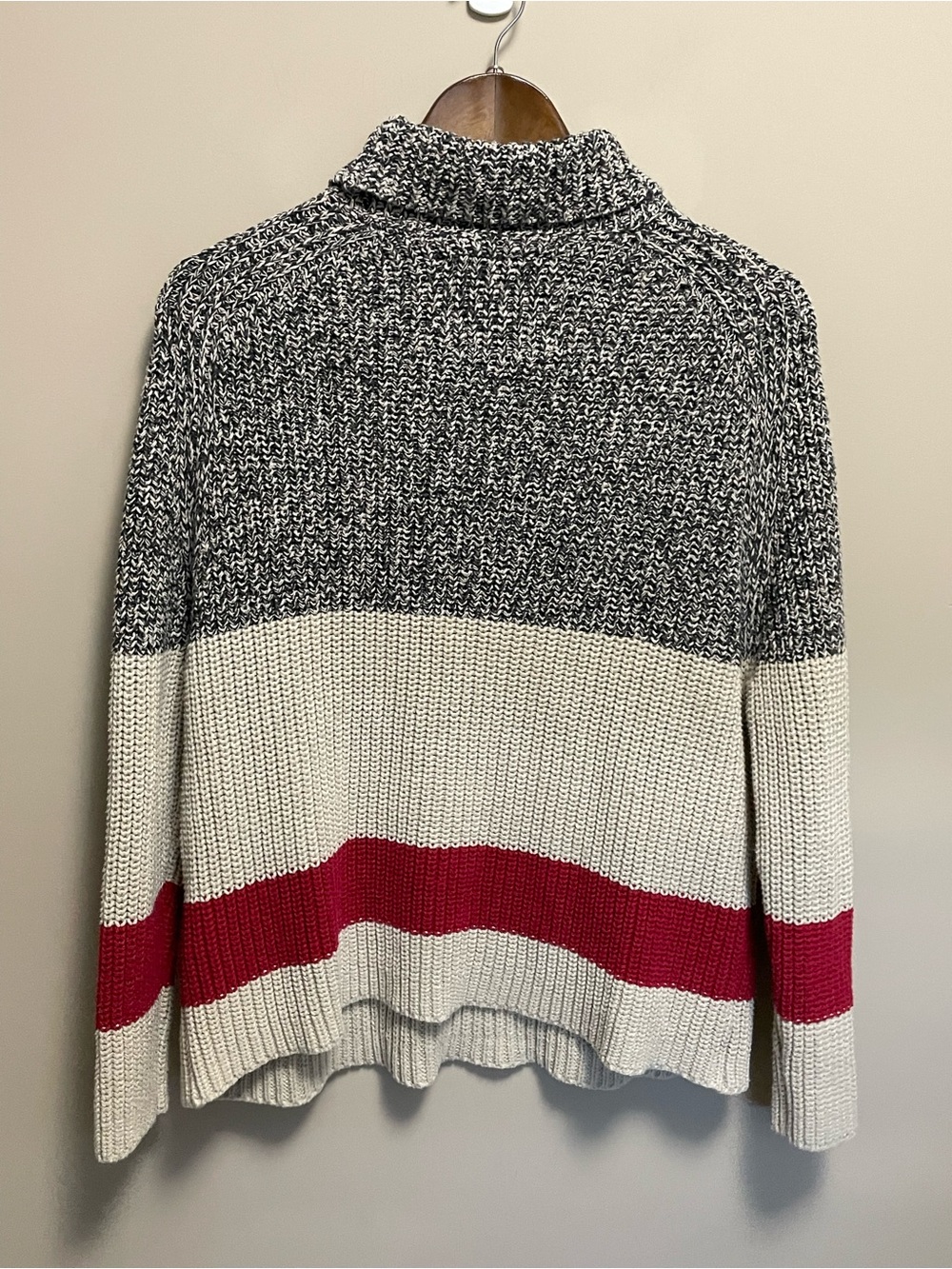 Roots Cabin Black & White Marled Turtleneck Sweater Men Women Medium - Picture 7 of 10